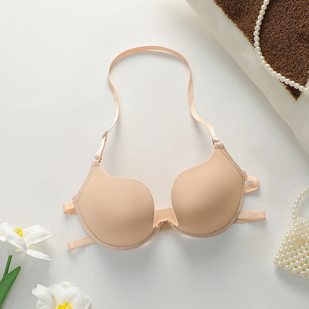 Sexy Lingerie multi-color hollow neck hanging women's underwear 3/4 cup gathering pull up bra party women's underwear J2943