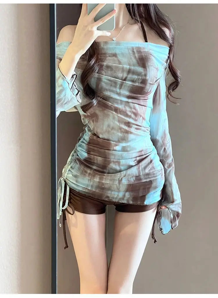 Swimsuit Women's Split Bikini Three Piece Set Sexy Gathering, Covering The Belly Show Off Weight, Soaking in Hot Spring Vacation