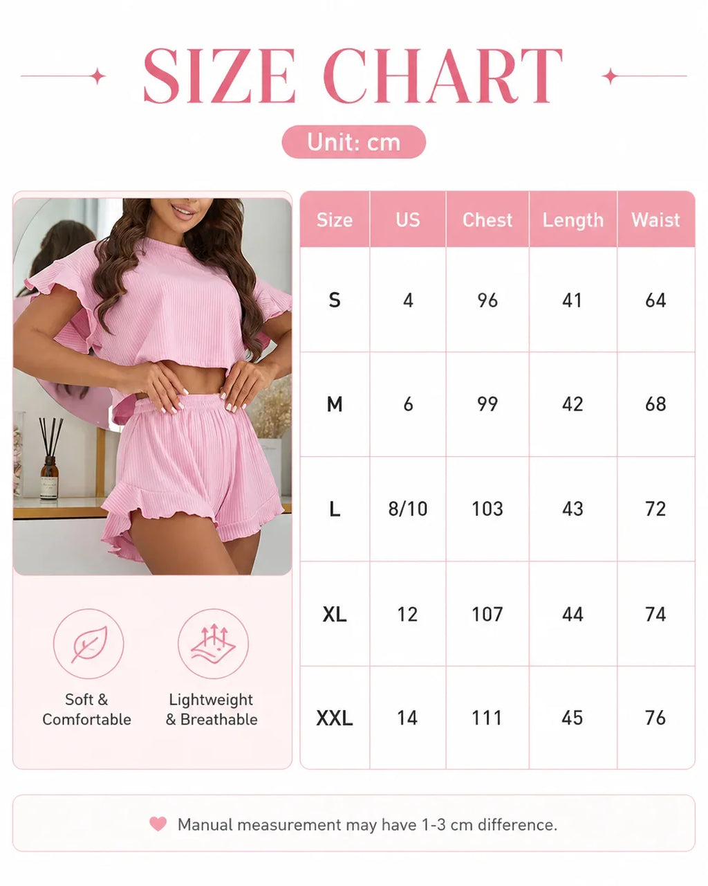 Women Summer Ribbed Pajama Set Ruffle Wide Strap Crop Top Shorts Casual Loungewear Sleepwear Homewear Lounge Outfit