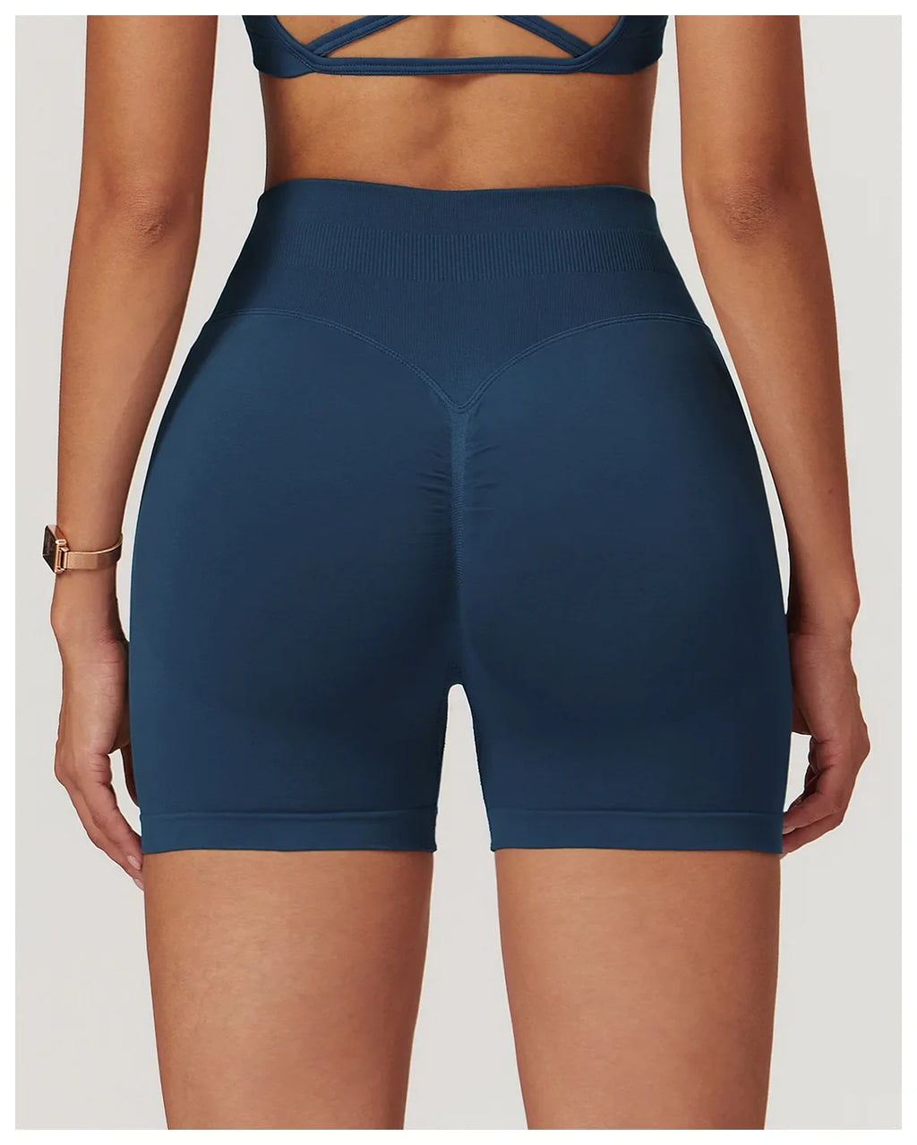 High Waist Shorts Seamless Yoga Shorts Workout Fitness Lift Peach Butt Fitness Tight Gym Running Body Shaper Pants Ribbed Shorts