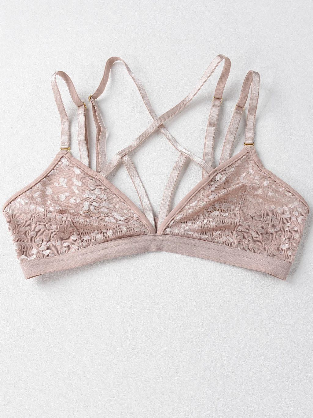 Sexy Leopard Print Jacquard Mesh Bra Ultra-Thin Comfortable Underwear No Padding Lingerie Bra Sexy Unlined Bralette