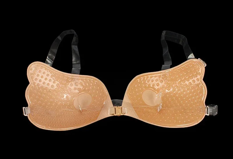Nipple Cover Invisible Bra Lingerie Women Push Up Silicone Wedding Sticky Reusable Transparent Straps Backless Bikini