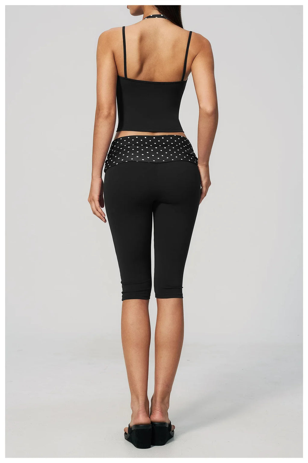 New Fake Two-piece Yoga Sets Women Striped Shock-absorbing Slim Sports Tank Top Fitness Suit Gym High Waist Mid Pants Tracksuit