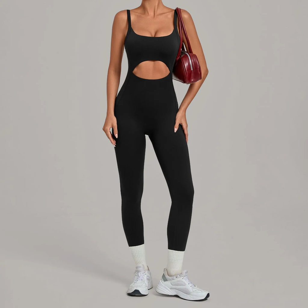 Women's Seamless Yoga Jumpsuits Sports Gym Fitness Backless Sleeveless Hip-lifting Pants One-piece Training Workout Bodysuits