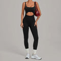 Women's Seamless Yoga Jumpsuits Sports Gym Fitness Backless Sleeveless Hip-lifting Pants One-piece Training Workout Bodysuits