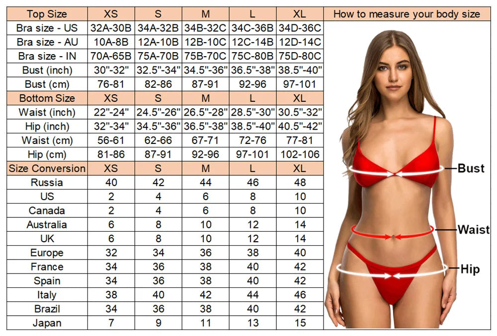 XS - XL Knotted Push Up Bikini Swimsuit Female Swimwear Women Two-pieces Bikini Set With Bra Cup Bather Bathing Suit Swim V3992