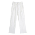 Foridol White Cotton Linen Long Pants Set Sleeveless Vest Pants Suit Office Lay Autumn Summer Wide Leg Casual Fashion Set Outfit