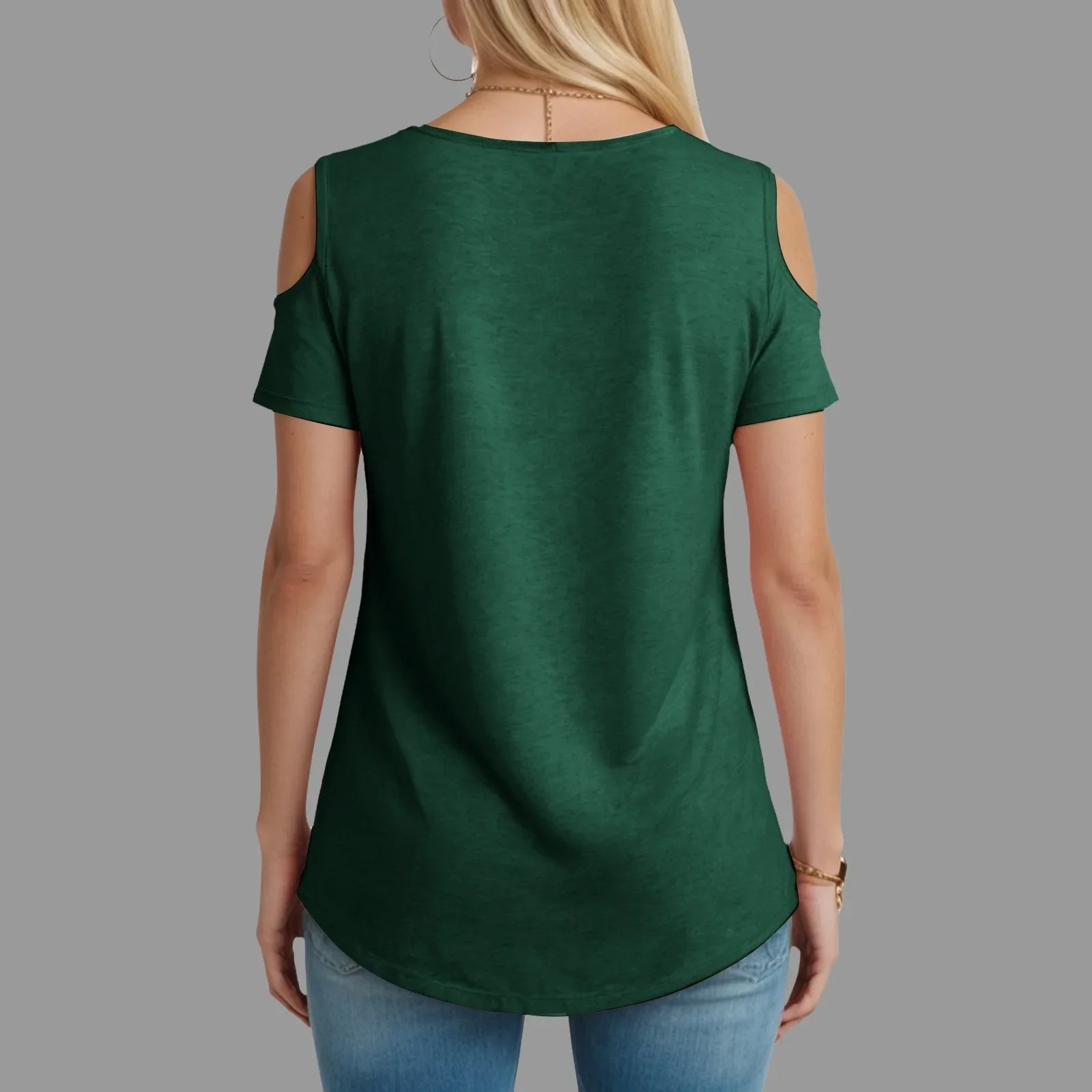 Women V Neck Cold Shoulder Short Sleeve T Shirt Soft Loose Fit Solid Color Basic Tees Spring Summer Casual Daily Streetwear 2026