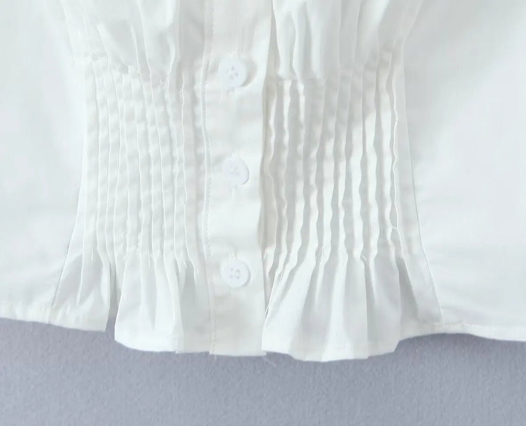 Summer Women White Cotton Dress Set 2025 Top+skirt 2 Pcs Outfit Ruffles Button Slim Top A-line Maxi Skirt Beach Casual Dress