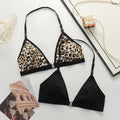 Leopard print black 2-piece set without steel rim or chest cushion women underwear with sexy straps girls' bra Lingerie MR3475