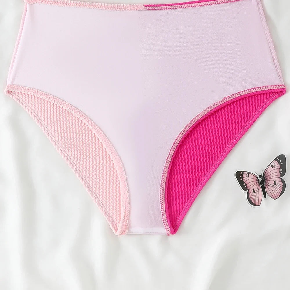 2026 High Waist Bikinis Patchwork Swimsuit Women Sexy Swimwear Female Bathers Bathing Swimming Swim Suit Beachwear