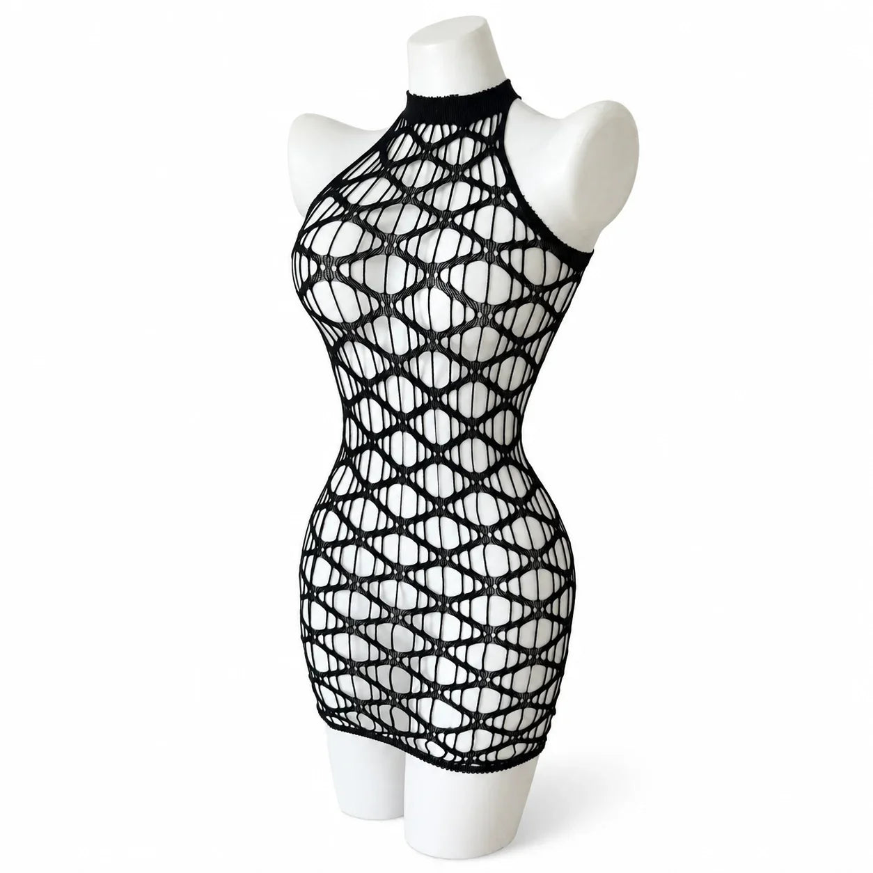 Sexy Cover Up Hollow Out Fishnet Dress without Inside Bikini Sets Summer Holiday Elastic Mini Bodycon Black Dress Free Size