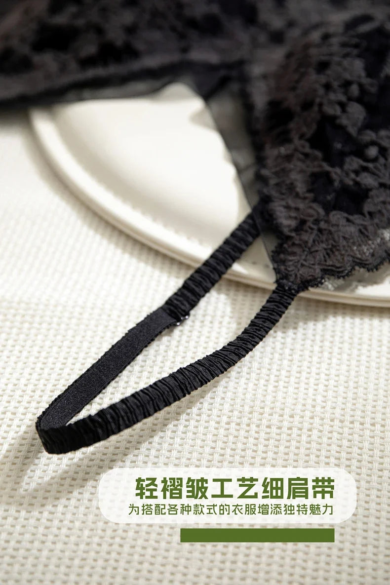 Summer French Lace Halter Bra Set Pure Sensual Beachwear Lightweight Mesh Bralette Backless Wirefree Comfort AU MOYISU Sexy Bra