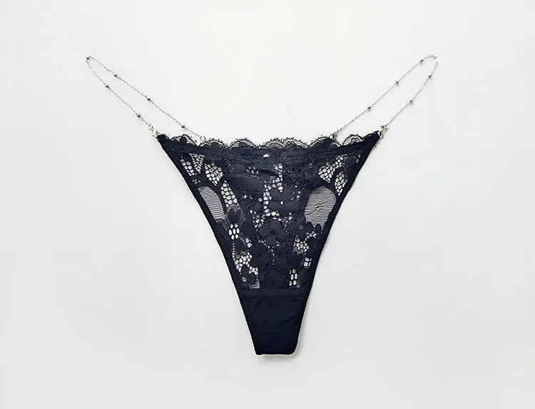 Metal Chain Hot Sexy Women Panties Cotton G String Girls Briefs Letter Thong Erotic Female Underwear Low Waist Intimates