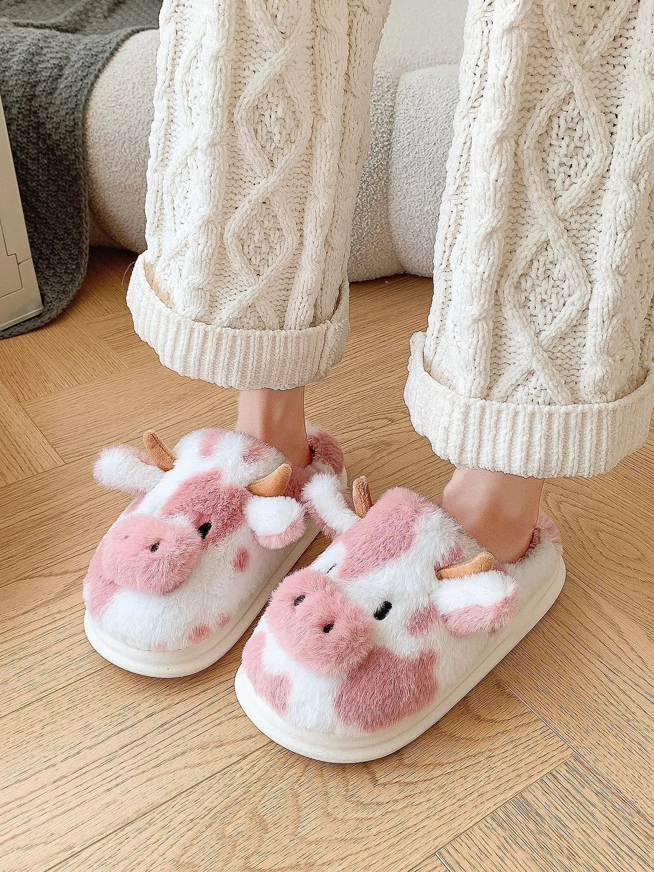Halloween Christmas Cartoon Cow Kigurumi Unicorn Pajama Slipper Jumpsuit Women's Cute Zipper Hooded Sleepwear Onesies Winter