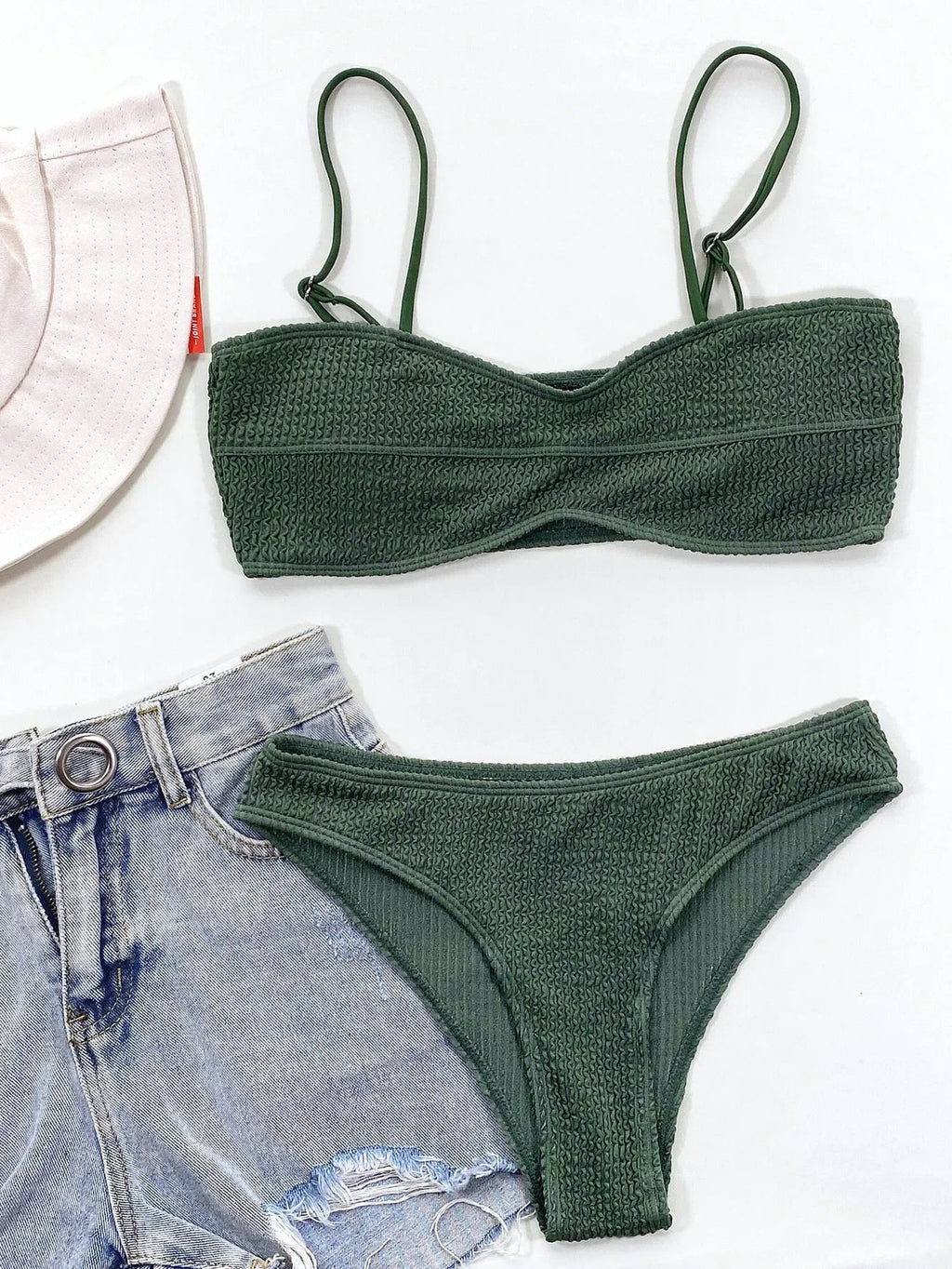 Bikini 2026 Sexy Solid Swimwear Swimsuit Women Bikinis Set Bathing Suit Beach Bikini Female Black/Green Stroje Kapielowe Damskie