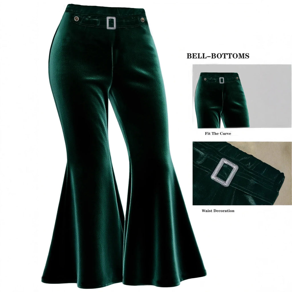 spring and autumn versatile wide-leg pants with metal decoration large size gold velvet wide-leg pants casual pants