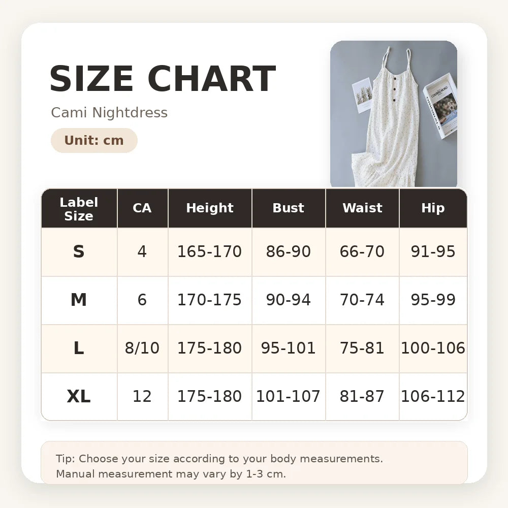 Women Floral Nightdress Sleeveless Cami Nightgown Loose Crinkle Sleep Dress Button Front Ruffle Hem Summer Loungewear