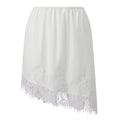 Women's Lace Midi Skirt Elastic Waist Loose Fit Asymmetric Hem Knee Length Skirt for Party Work Daily Wear Elegant Satin