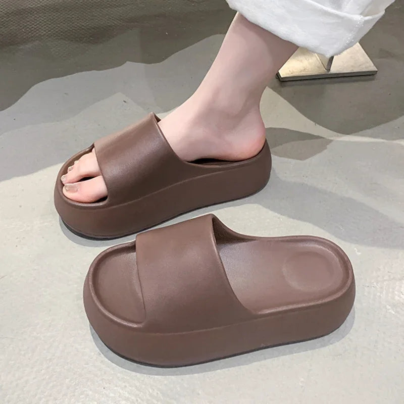 Summer Eva Chunky Platform Slippers Women Comfortable Soft Thick Bottom Sandals Woman 2025 Non Slip Beach Flip Flops Female