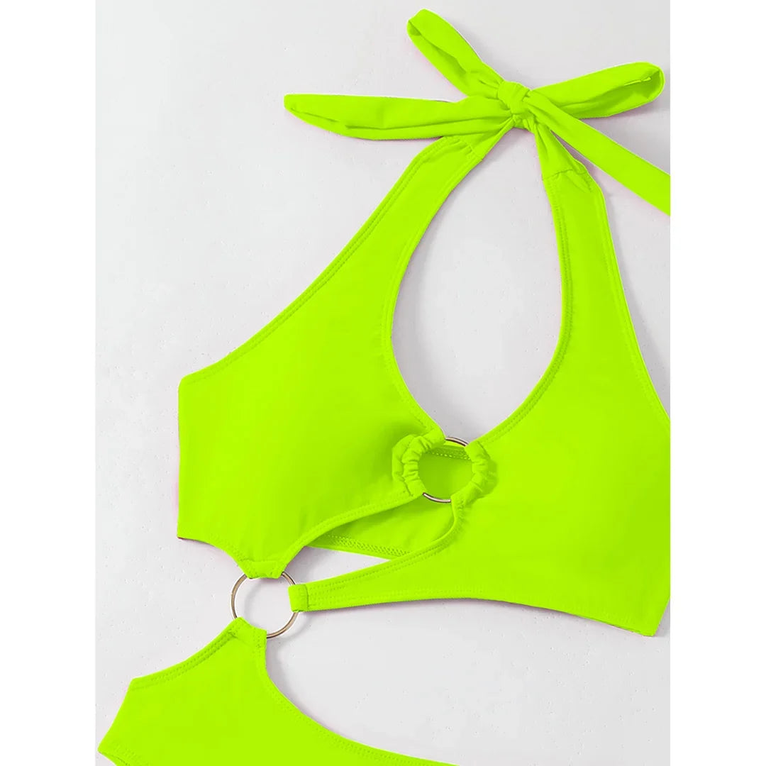 2026 Sexy Halter Asymmetric One Shoulder One Piece Swimsuit Women Swimwear Female Bather Bathing Suit Swim Lady Monokini V2660
