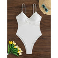 Sexy New Ribbed V Neck Wrinkled High Cut Women Swimwear One Piece Swimsuit Female Monokini Padded Bather Bathing Suit Swim K6364