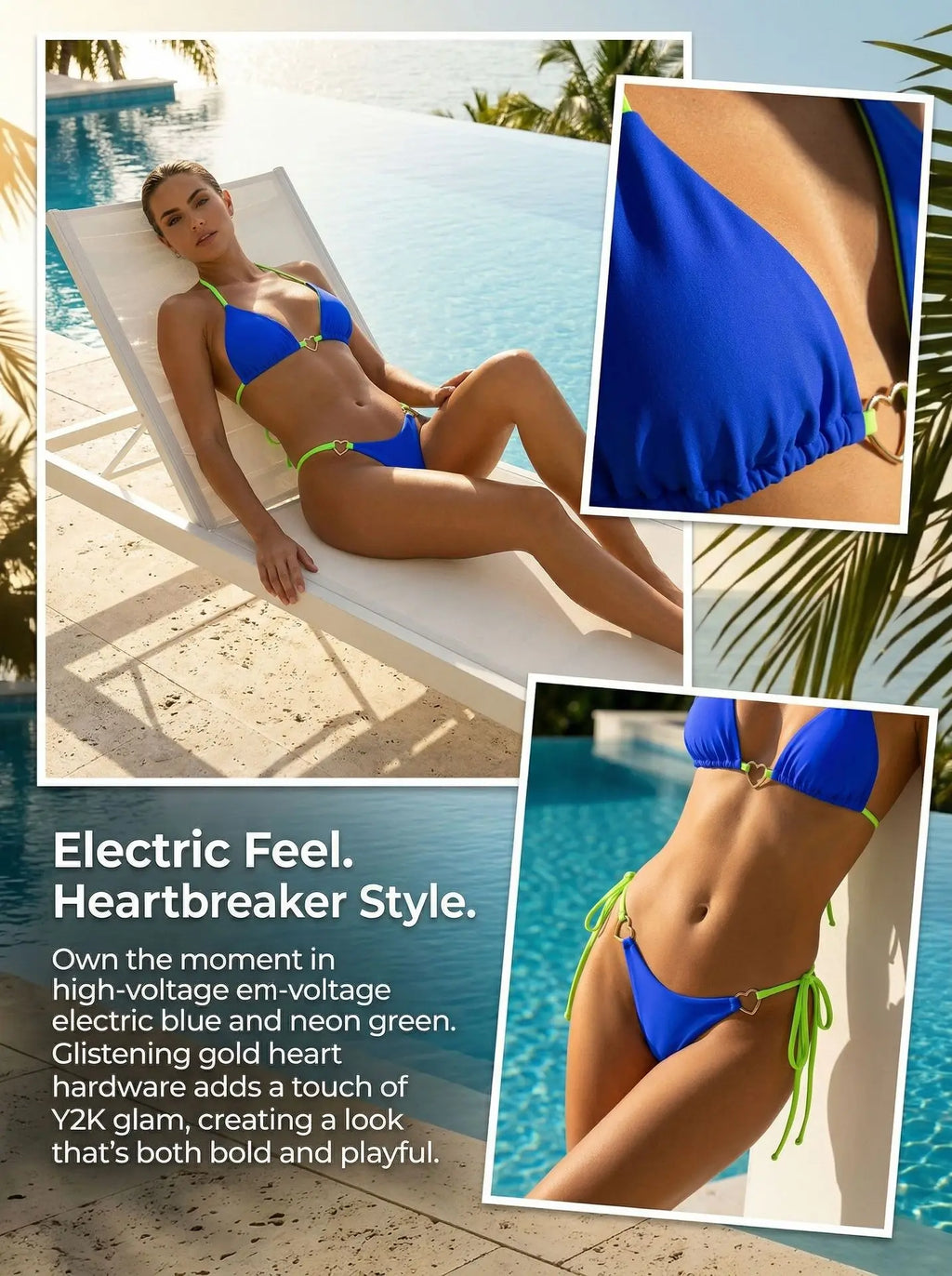 Metal Heart-shaped Halter Mini Micro Thong Bikini Female Swimsuit Women Swimwear Two-pieces Bikini Set Bather Bathing Suit Swim