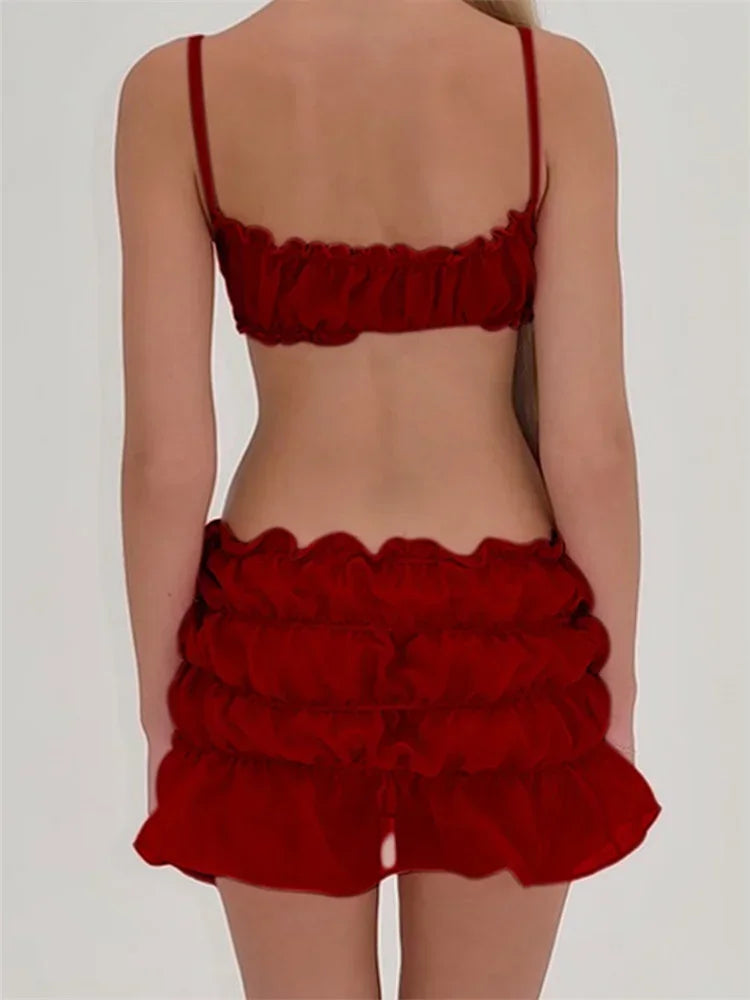 2 Piece Sets Women's Summer Short Sets Solid Color Ruched Camisole Tops and Shorts 2024 New Casual Sexy Loungewear