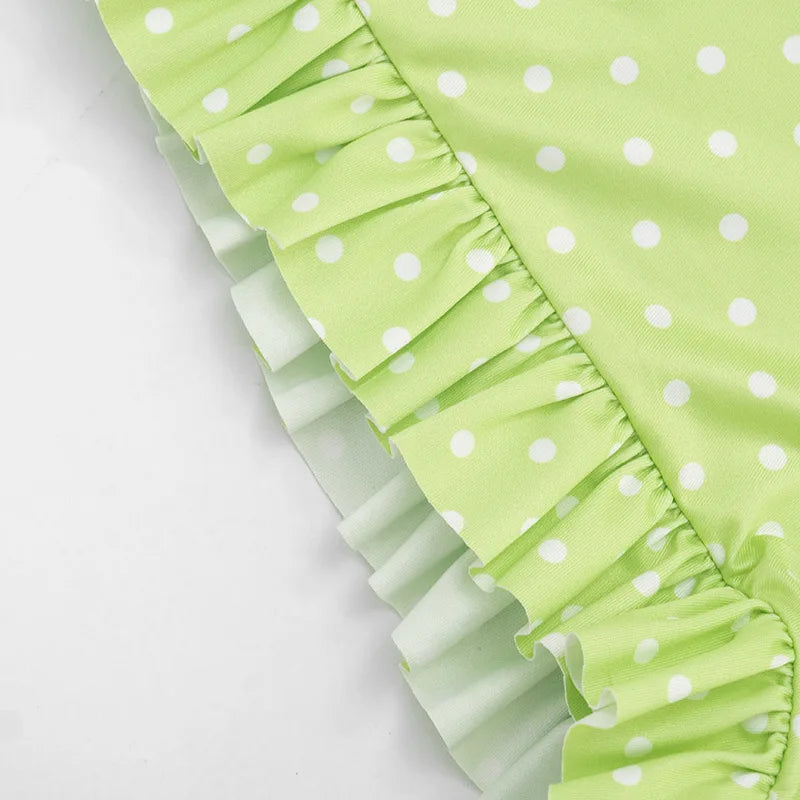 Women Halter Shorts Jumpsuits Summer Polka Dot Print V-Neck Backless Bodysuits Casual Sleeveless Rompers Club Streetwear