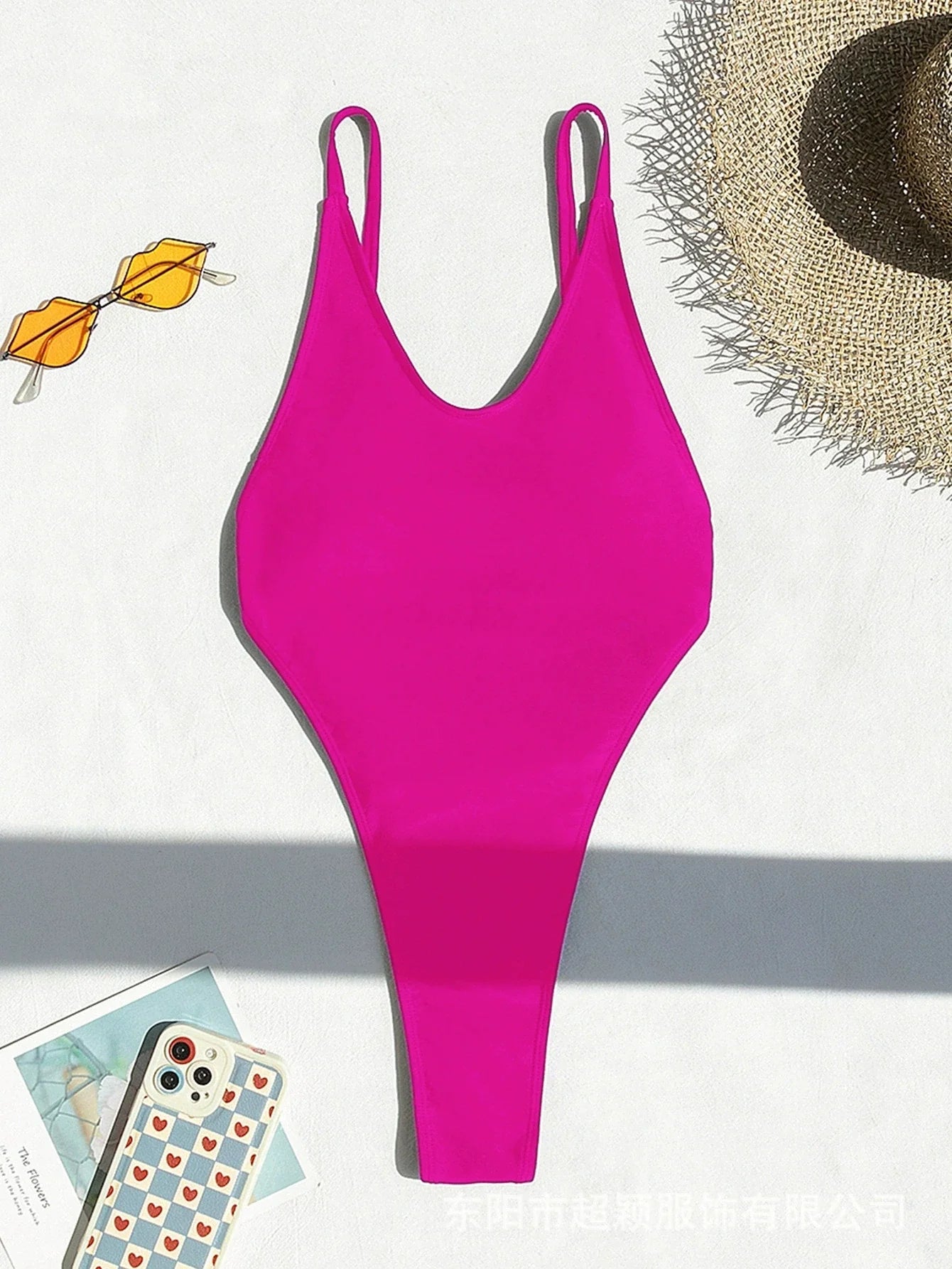 DEKA Fashion Solid One Piece Swimsuit High Cut Women Sexy Deep V Neck Backless Bathing Suit Summer Bodysuits Bikini Beachwear