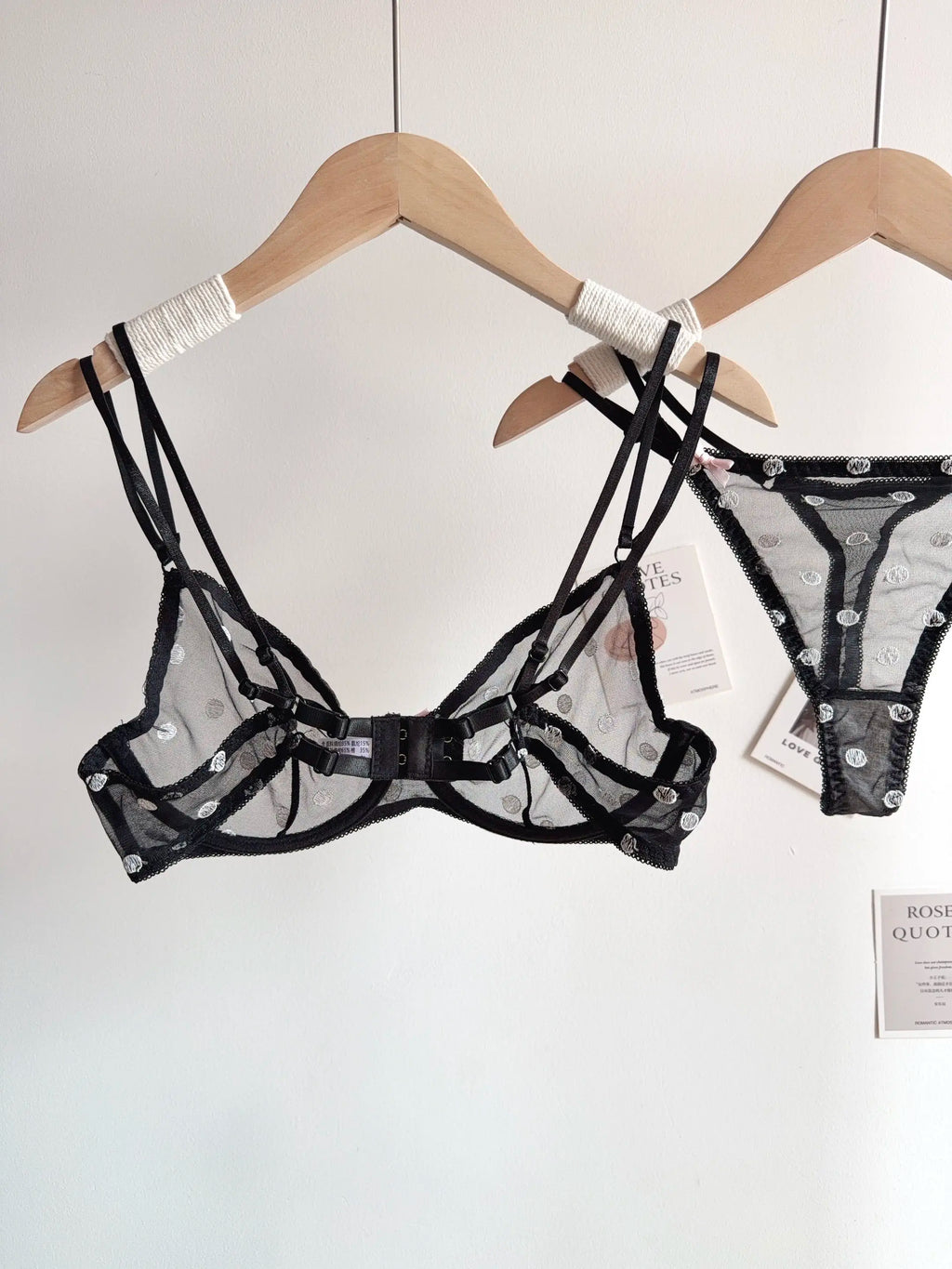 Affordable French Lace Lingerie Set | Sexy Mesh Push Up Bra for Big Bust, Ultra Thin Slimming Anti Sag Women's Bra Set MOYISU AB