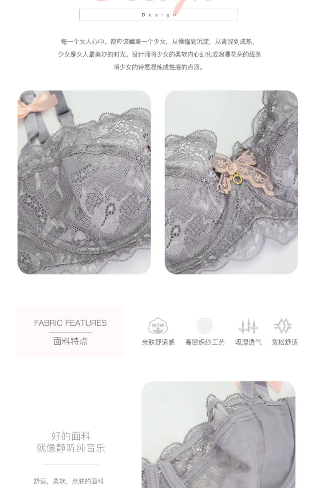 MOYISU Summer Lingerie Set Sheer French Lace Minimiser Bra Briefs Ultra Thin Sexy Women's Underwear Big Bust Sexy Tushy & Panty