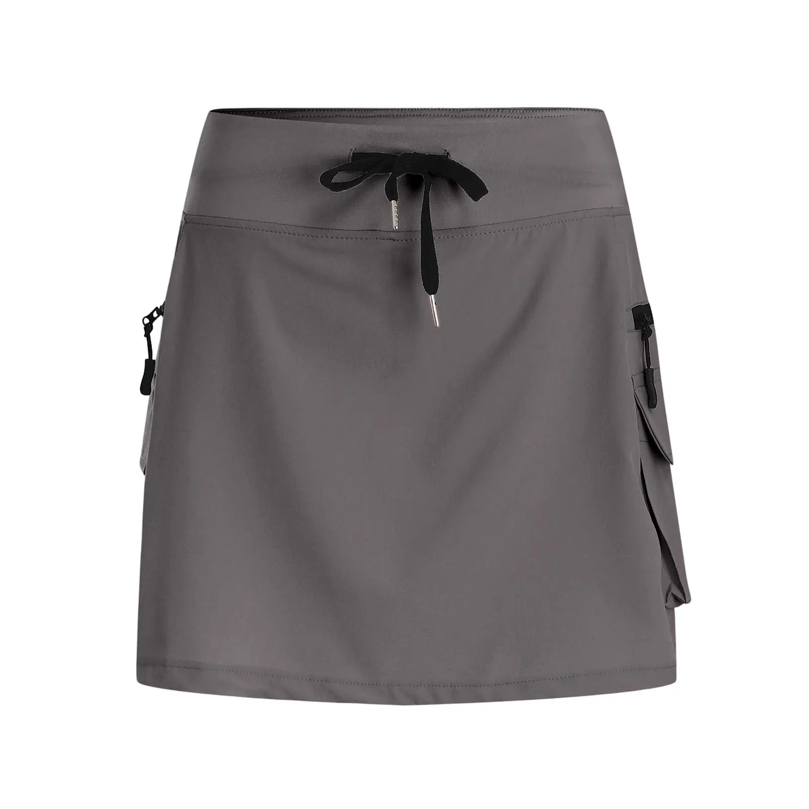 Women Cargo Skirts Drawstring Waist Quick Drying Mini Skirt With Pockets Hiking Golf Sports Tennis Skirt With Built In Shorts