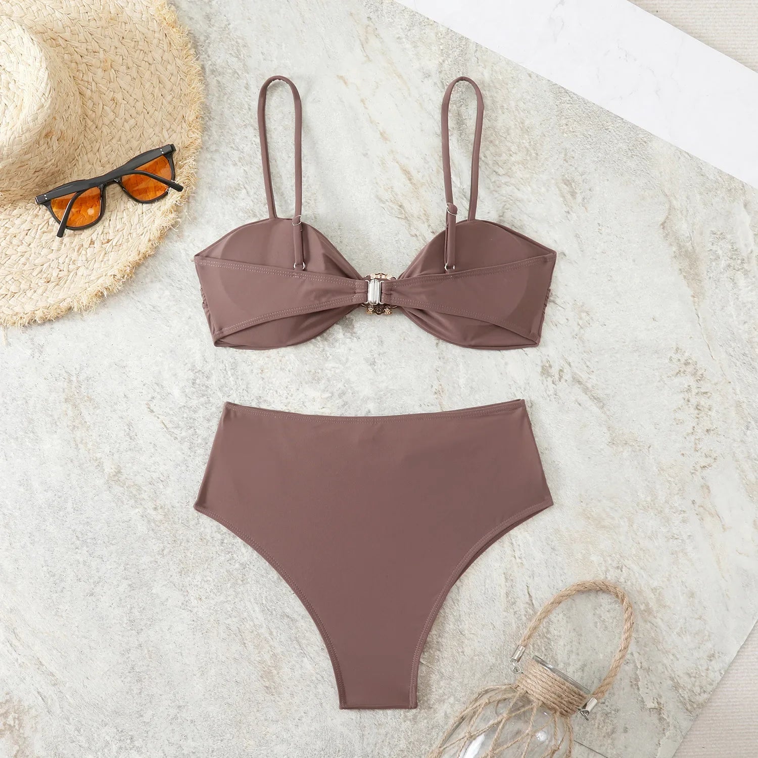 High Waist Bikini Women's Swimsuit Two-piece Bathing Suits Bandeau Woman Swimwear Trend Bikinis Sets Brazilian Beach Wear