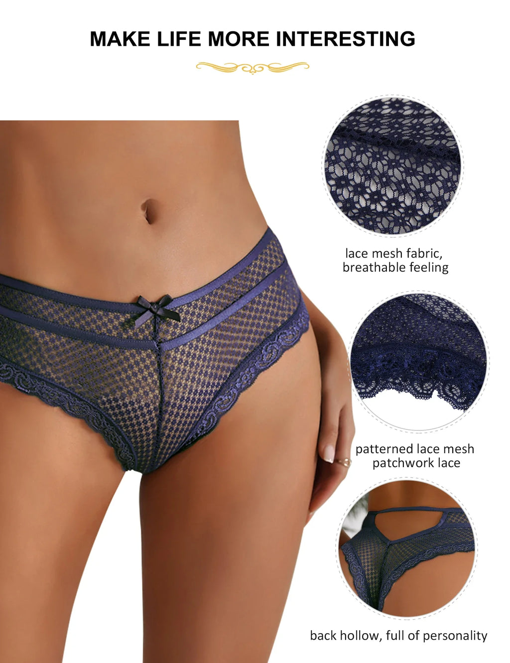 Simple Sweet Thong Women Sexy Lingeire Plus Size Underwear Seamless Hollow Panties Female Breathable G String With Cotton Crotch