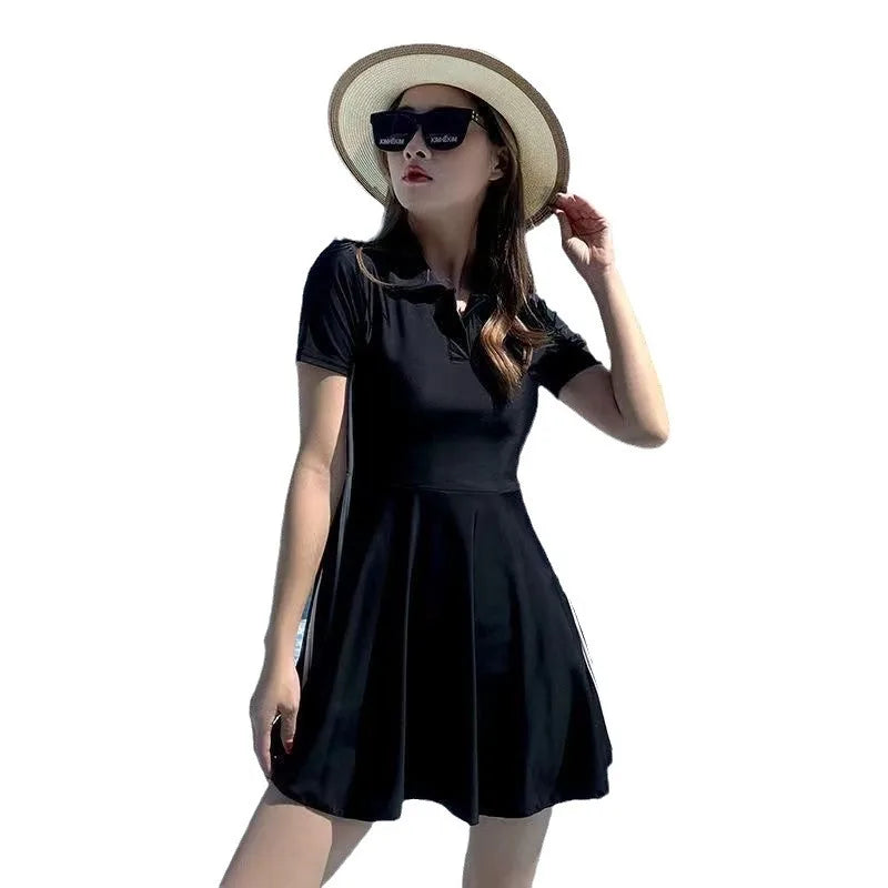 Swimsuit Women's Summer New Jumpsuit Style Covers The Abdomen and Above, Plus Size Sports Hot Spring Swimsuit