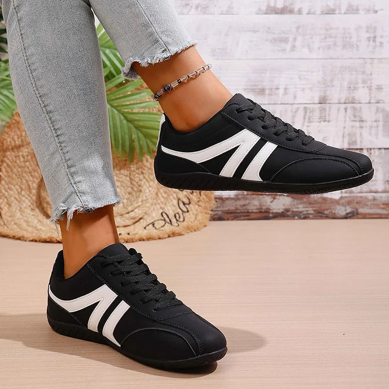 Plus Size 43 Silver Sneakers Women 2026 New Soft Sole Non Slip German Training Shoes Woman Comfortable Fashion Lace Up Flats