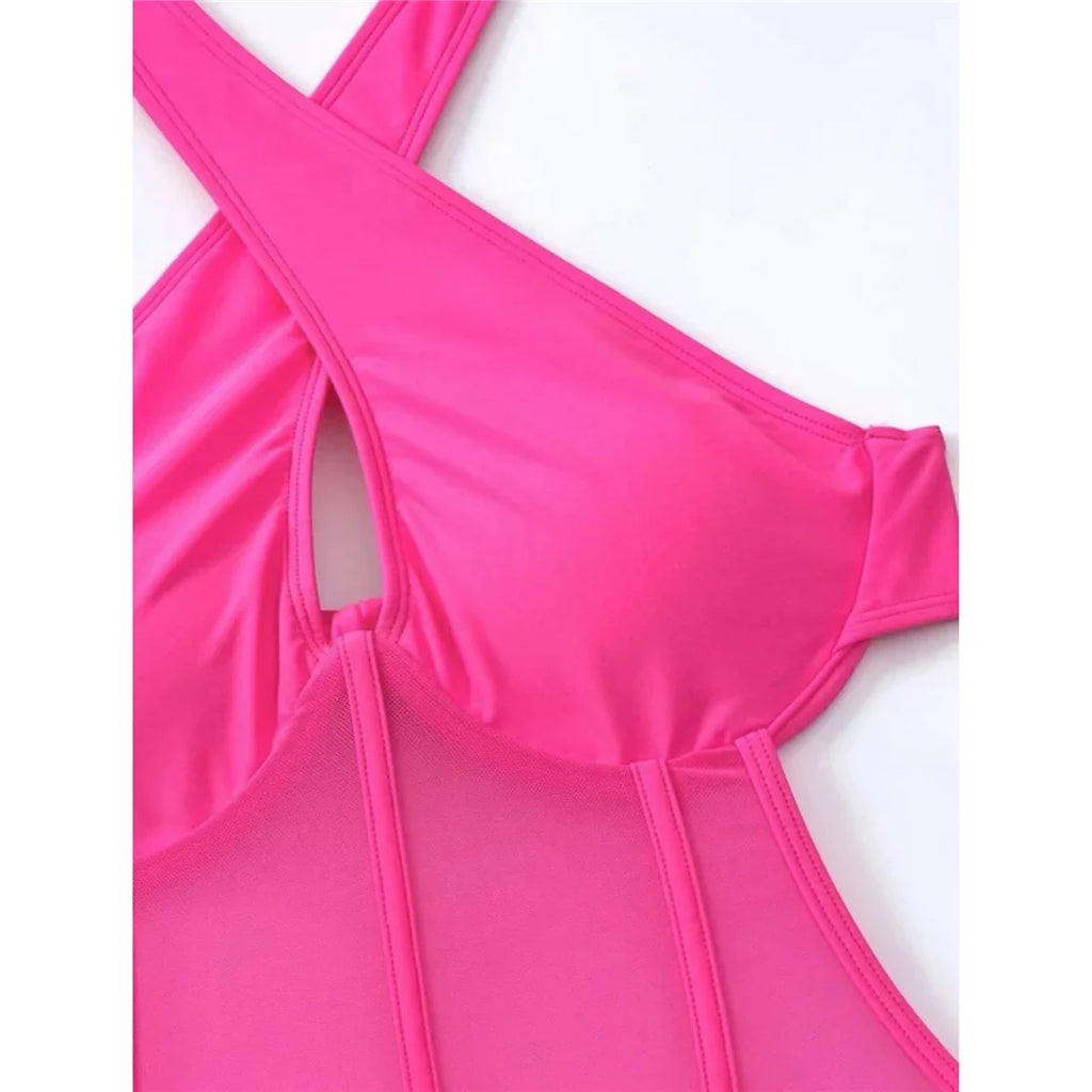 S - XL Underwired Cut Out Halter Women Swimwear One Piece Swimsuit Female Monokini High Cut Bather Bathing Suit Swim Lady V4418