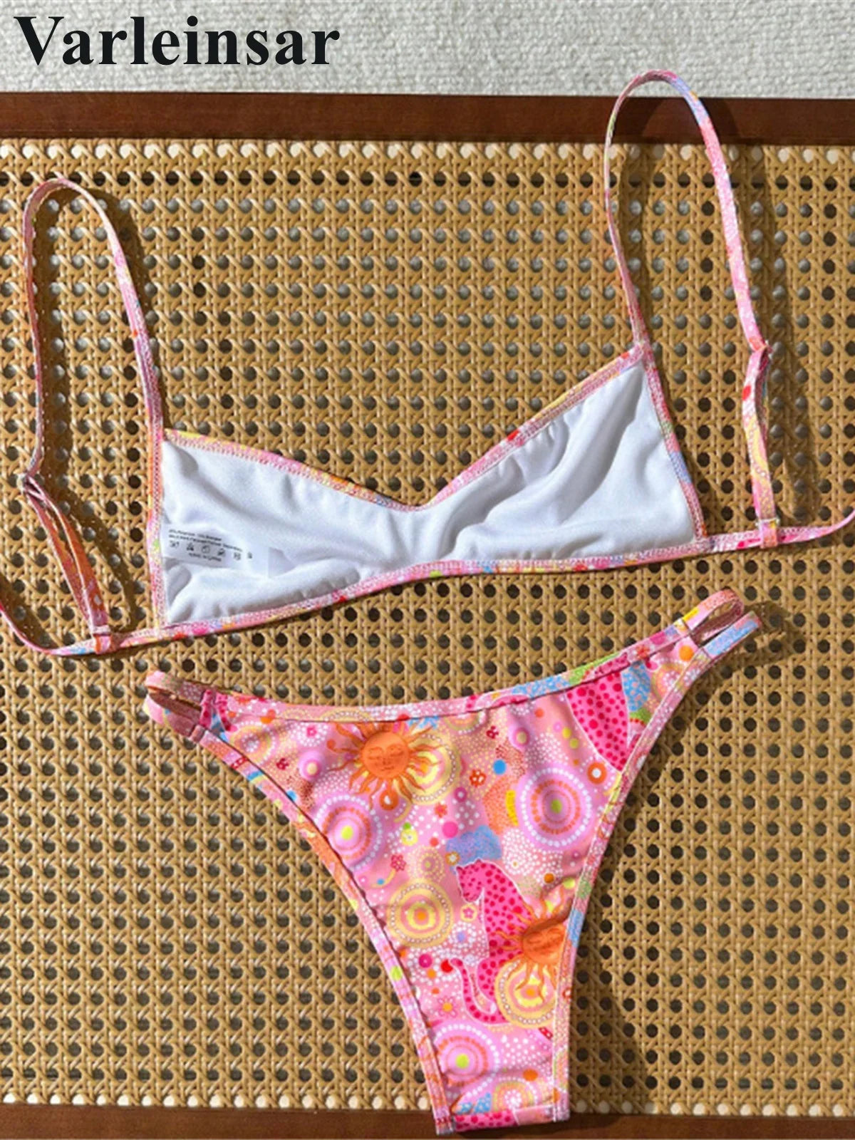 S - XL Printed Brazilian Bikini Women Swimwear Female Swimsuit Two-pieces Bikini set High Leg Cut Bather Bathing Suit Swim V8179