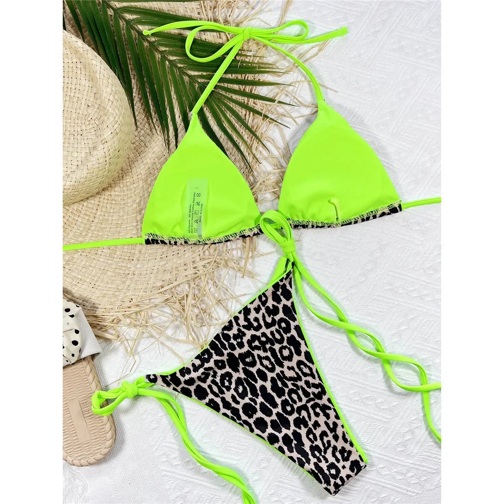Sexy 7 Colors Halter Brazilian Bikini Female Swimsuit Women Swimwear Two-Pieces Bikini Set Bather Bathing Suit Swim Lady V3860