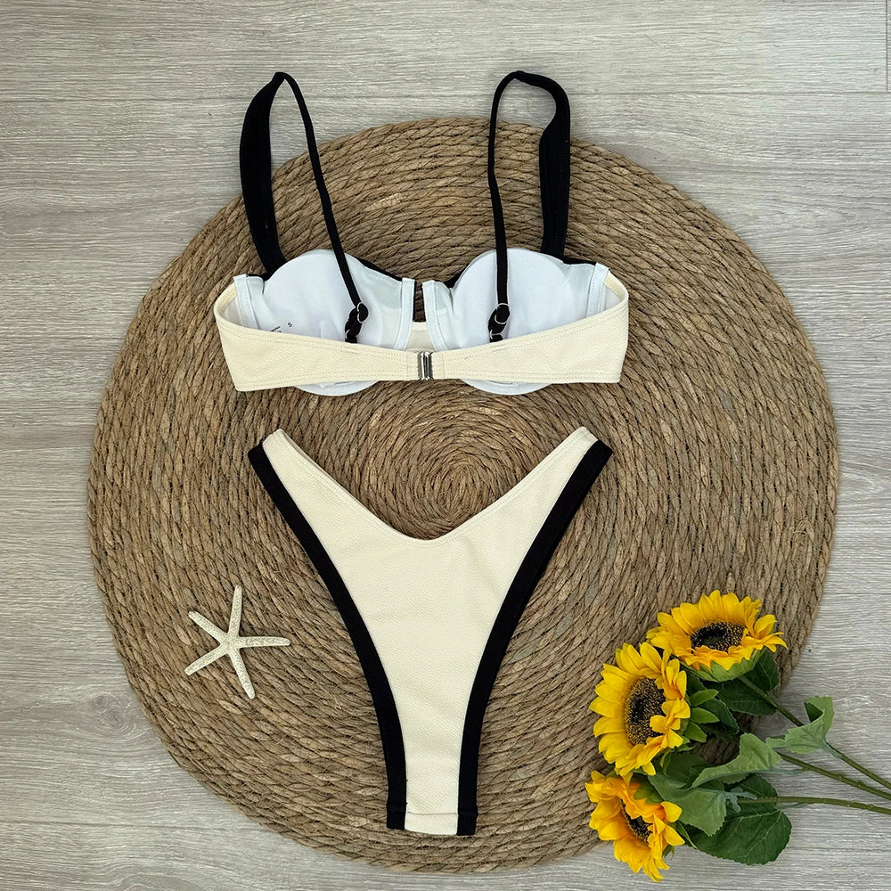 Patchwork Micro Bikini Push Up Women Swimsuits 2025 Sexy Female Swimwear Brazilian Bikini Set Thong Biquini Swim Suits Beachwear
