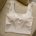 Summer Ice Silk Bras Top Square Neck Crop Top Solid Color Underwear Streetwear Bra Top for Women Sexy Lingerie