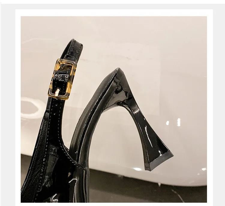 2026 Pointed Sandalias De Mujer Shallow Comfortable Patent Leather Fashion Shoes Woman French Sexy High Heels Designer Footwear