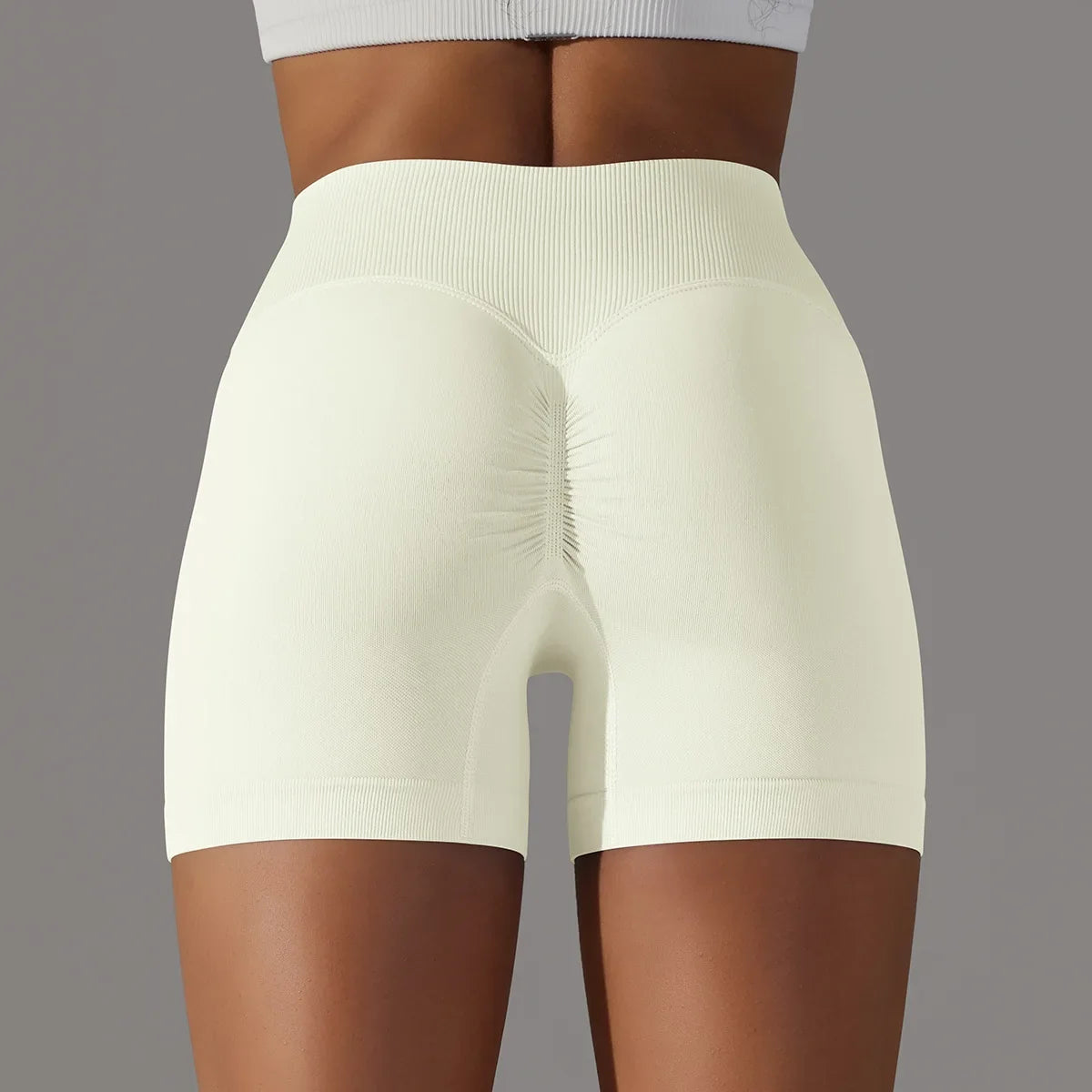Summer V-waist peach hip lifting tight fitting three part pants, high waist yoga shorts, running speed drying seamless yoga pant
