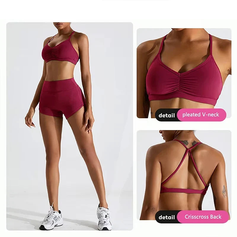 Summer Sexy Scrunch Sports Bra Gym Top Women Running Back Cross Top Sportswear Workout Underwear Fitness Workout Yoga Clothing