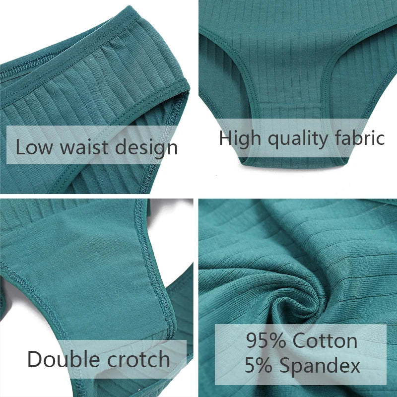 FINETOO Women Cotton Briefs Panties Female Sexy Low Waist Underwear M-XL Breathable Panty Girls Comfortable Intimates Lingerie