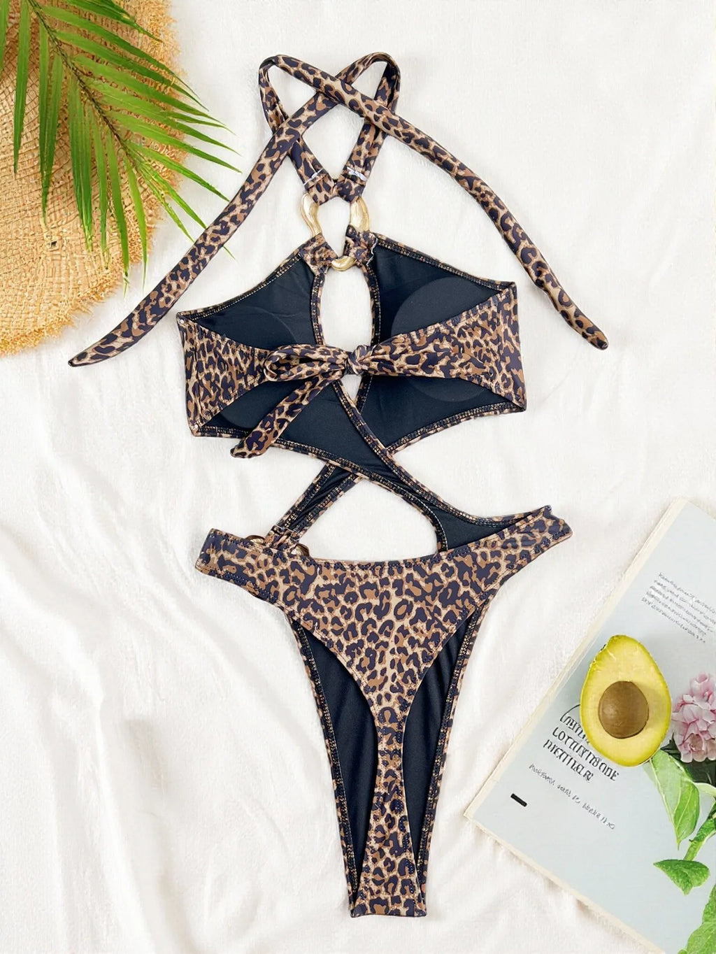 Shiny Blue Snakeskin Print One Piece Swimsuit Women 2026 Sexy Hollow Out Backless Metal Cross Bathing Suit Swimwear Monokini