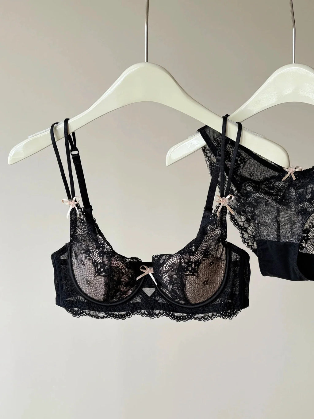 French Inspired Minimiser Bra Women Sexy Lingerie Set Large Chest Support Thin Comfort Half Cup Soft Underwire Anti Sagging