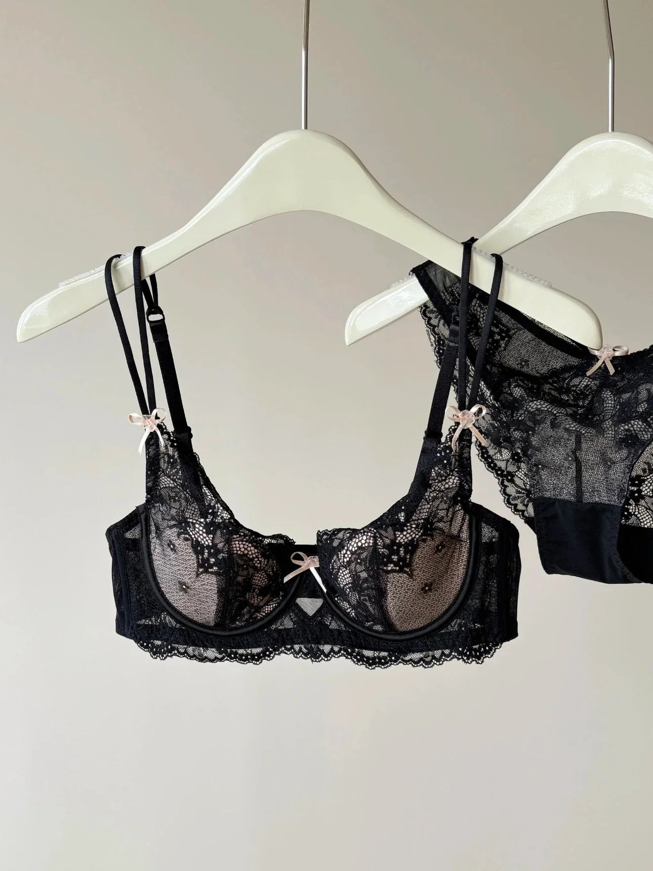 French Inspired Minimiser Bra Women Sexy Lingerie Set Large Chest Support Thin Comfort Half Cup Soft Underwire Anti Sagging