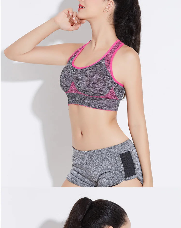 New Sports Bra Women Seamless Gym Jogging Crop Top Female Tops Yoga Fitness Shockproof Vest Sport Bras for Women Sutian Feminino